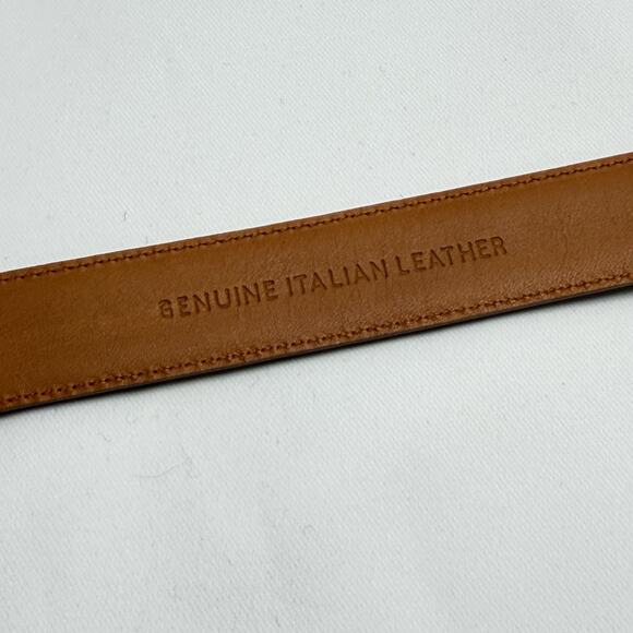 LAUREN RALPH LAUREN Women’s Belt Italian Brown Leather Croc Embossed Size L main image 6